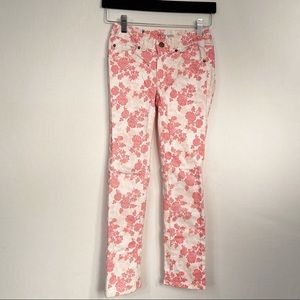 Lands’ End Girl’s Floral Pencil Leg Jeans Size 10‎